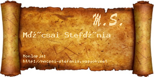 Mácsai Stefánia névjegykártya